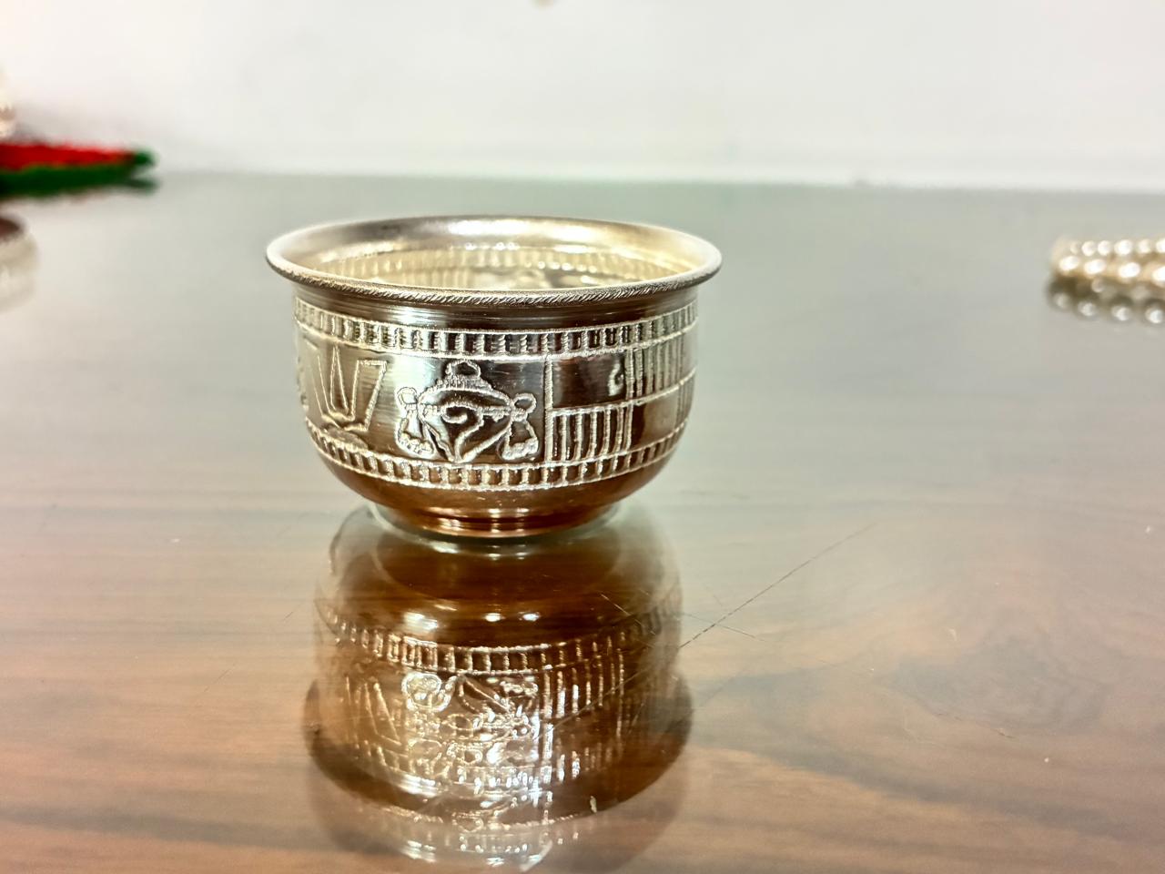 german silver tray with 5 bowls for diwali pooja/ snacks / gift item